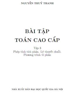 Ebook Bài tập Toán cao cấp - Tập 3