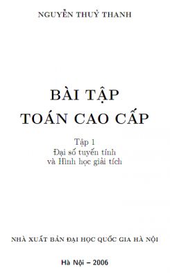 Ebook Bài tập Toán cao cấp - Tập 1