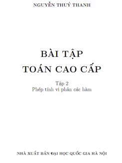 Ebook Bài tập Toán cao cấp - Tập 2