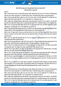 Bộ 5 đề thi chọn HSG môn Hóa 8 năm 2019 Trường THCS Long Sơn