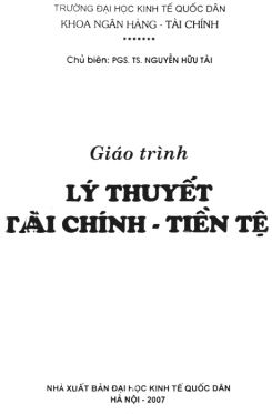 Giáo trình Lý thuyết tài chính tiền tệ - PGS.TS. Nguyễn Hữu Tài