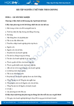 Bài tập Nguyên lý kế toán theo chương