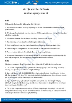 Bài tập Nguyên lý kế toán - ĐH Kinh tế