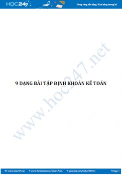 9 Dạng bài tập định khoản kế toán