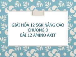 Giải Hóa 12 SGK nâng cao Chương 3 Bài 12 Amino axit