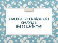 Giải Hóa 12 SGK nâng cao Chương 6 Bài 32 Luyện tập