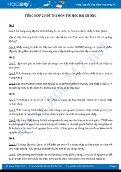 Tổng hợp 20 đề thi môn Tin học đại cương