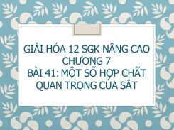Giải Hóa 12 SGK nâng cao Chương 7 Bài 41 Một số hợp chất quan trọng của Sắt