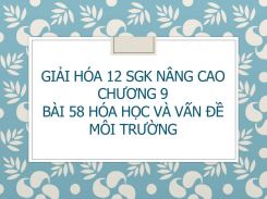 Giải Hóa 12 SGK nâng cao Chương 9 Bài 58 Hóa học và vấn đề môi trường