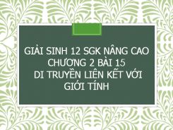Giải Sinh 12 SGK nâng cao Chương 2 Bài 15 Di truyền liên kết với giới tính