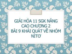 Giải Hóa 11 SGK nâng cao Chương 2 Bài 9 Khái quát về nhóm Nitơ