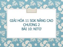 Giải Hóa 11 SGK nâng cao Chương 2 Bài 10 Nitơ
