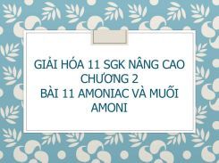 Giải Hóa 11 SGK nâng cao Chương 2 Bài 11 Amoniac và muối amoni