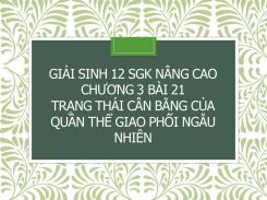 Giải Sinh 12 SGK nâng cao Chương 3 Bài 21 Trạng thái cân bằng của quần thể giao phối ngẫu nhiên