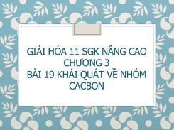 Giải Hóa 11 SGK nâng cao Chương 3 Bài 19 Khái quát về nhóm Cacbon
