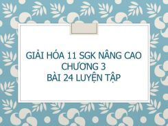Giải Hóa 11 SGK nâng cao Chương 3 Bài 24 Luyện tập
