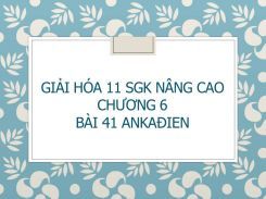 Giải Hóa 11 SGK nâng cao Chương 6 Bài 41 Ankađien