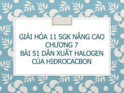 Giải Hóa 11 SGK nâng cao Chương 8 Bài 51 Dẫn xuất halogen của hiđrocacbon