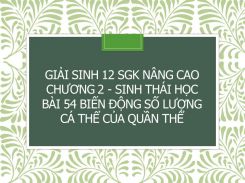 Giải Sinh 12 SGK nâng cao Chương 2 - Sinh thái học Bài 54 Biến động số lượng cá thể của quần thể