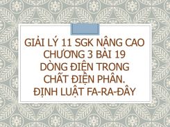 Giải Lý 11 SGK nâng cao Chương 3 Bài 19 Dòng điện trong chất điện phân. Định luật Fa-ra-đây
