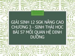 Giải Sinh 12 SGK nâng cao Chương 3 - Sinh thái học Bài 57 Mối quan hệ dinh dưỡng