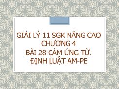 Giải Lý 11 SGK nâng cao Chương 4 Bài 28 Cảm ứng từ. Định luật Am-pe