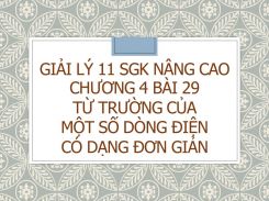 Giải Lý 11 SGK nâng cao Chương 4 Bài 29 Từ trường của một số dòng điện có dạng đơn giản