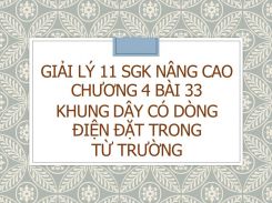 Giải Lý 11 SGK nâng cao Chương 4 Bài 33 Khung dây có dòng điện đặt trong từ trường