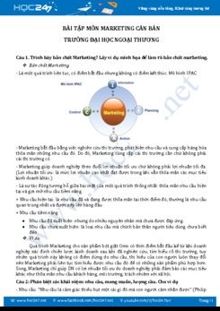 Bài tập môn Marketing căn bản - ĐH Ngoại Thương