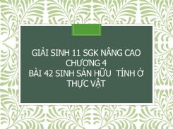 Giải Sinh 11 SGK nâng cao Chương 4 Bài 42 Sinh sản hữu  tính ở thực vật