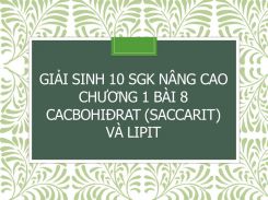 Giải Sinh 10 SGK nâng cao Chương 1 Bài 8 Cacbohiđrat (saccarit) và lipit