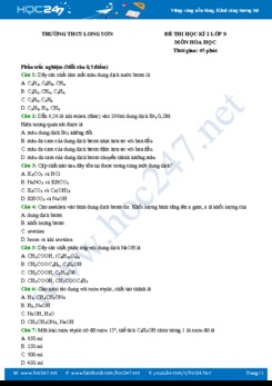 Đề thi HK2 môn Hóa học 9 năm 2019 - Trường THCS Long Sơn (có lời giải chi tiết)