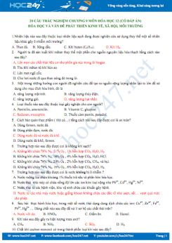 20 câu trắc nghiệm có đáp án Chương 9 môn Hóa học 12