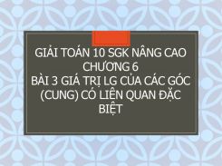 Giải Toán 10 SGK nâng cao Chương 6 Bài 3 Giá trị lượng giác của các góc (cung) có liên quan đặc biệt