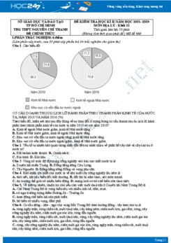 Đề thi HK2 môn Địa lớp 12 năm 2018-2019 - Trường THPT Nguyễn Chí Thanh