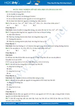 40 Câu trắc nghiệm Liên kết hóa học có lời giải chi tiết