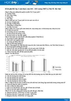Đề thi giữa HK2 môn Địa lớp 11 năm 2018-2019 - Trường THPT Lý Thái Tổ