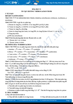 Ôn tập chương 7 Hiđrocabon thơm Hóa 11 năm 2019