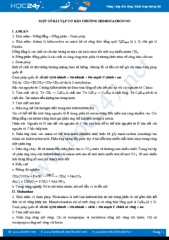 Một số bài tập cơ bản chương Hiđrocacbon no