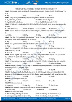95 Bài tập trắc nghiệm ôn tập Chương 3 môn Hóa học 9