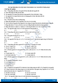 Ôn tập Phi kim, sơ lược bảng tuần hoàn nguyên tố hóa học