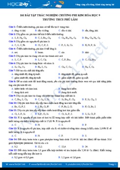 181 Câu trắc nghiệm chương phi kim - Trường THCS Phú Lâm