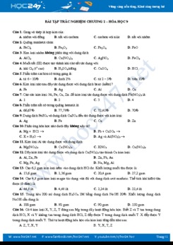 Bài tập trắc nghiệm Chương 2 Hóa học 9