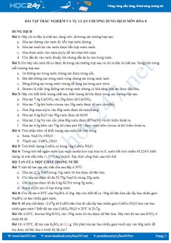 Bài tập tự luận Chương dung dịch môn Hóa 8