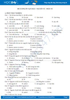 Đề cương ôn tập Chất - Nguyên Tử - Phân tử