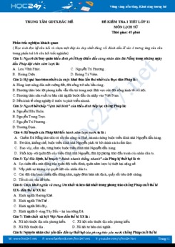 Đề kiểm tra 1 tiết HK2 môn Lịch Sử 11 năm 2019 - Trung tâm GDTX Bắc Mễ (có lời giải chi tiết)