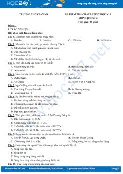Bộ 4 đề thi HK1 môn Lịch Sử 6 Trường THCS Tân Mỹ (có đáp án)