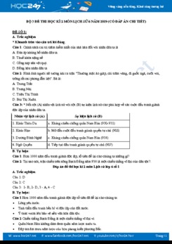 Bộ 3 đề thi HK2 môn Lịch Sử 6 năm 2019 - Có đáp án