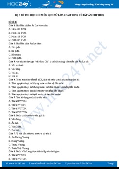 Bộ 3 đề thi HK2 môn Lịch Sử 6 năm 2019 (có đáp án chi tiết)