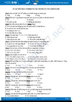 50 Câu hỏi trắc nghiệm ôn tập chương 4 Oxi - Không Khí